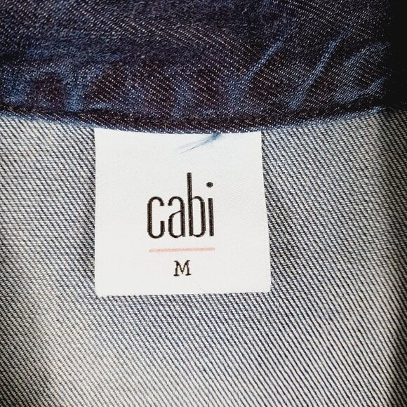 Cabi, Waterfront Dark Wash Denim Button Down Shirt W/ Front Tie Collar, Medium - Picture 2 of 16